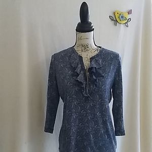 LRL size L 3/4 sleeve cotton top L00003T